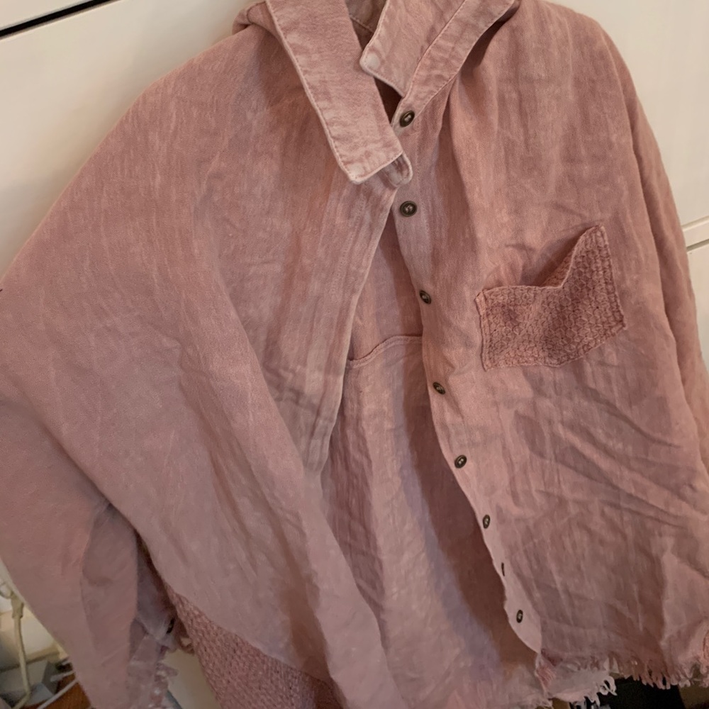 Pink Buttondown Tee